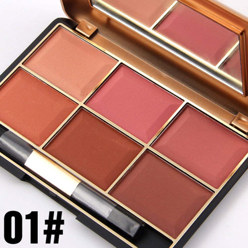 EMILY 7004-014N Color de mejilla Maquillaje cosmético Natural Polvo Colorete Paleta 01#