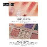 Nuevo!!! Hennta 18 Color Shimmer Glitter Paleta de sombra de ojos Polvo de sombra Mate Sombra de ojos Maquillaje cosmético Bandeja de paleta Cosméticos Regalo romántico Impermeable a prueba de sudor Larga duración Pigmentado