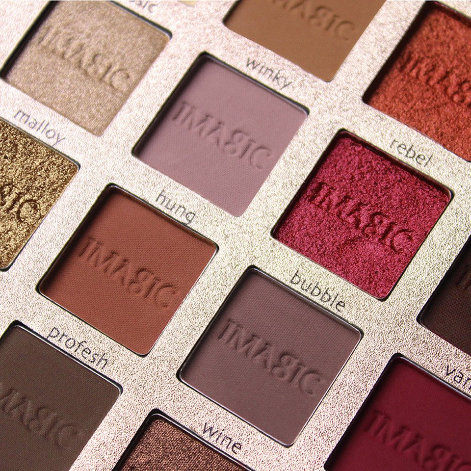 Hennta Nuevo 16 Color Shimmer Glitter Paleta de Sombra de Ojos Mate Sombra de Ojos Maquillaje Cosmético Palletes Bandeja cosméticos Regalo Romántico