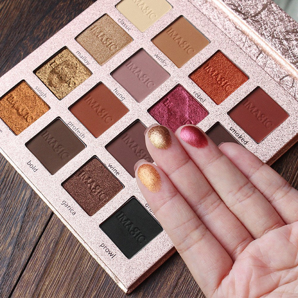 Hennta Nuevo 16 Color Shimmer Glitter Paleta de Sombra de Ojos Mate Sombra de Ojos Maquillaje Cosmético Palletes Bandeja cosméticos Regalo Romántico
